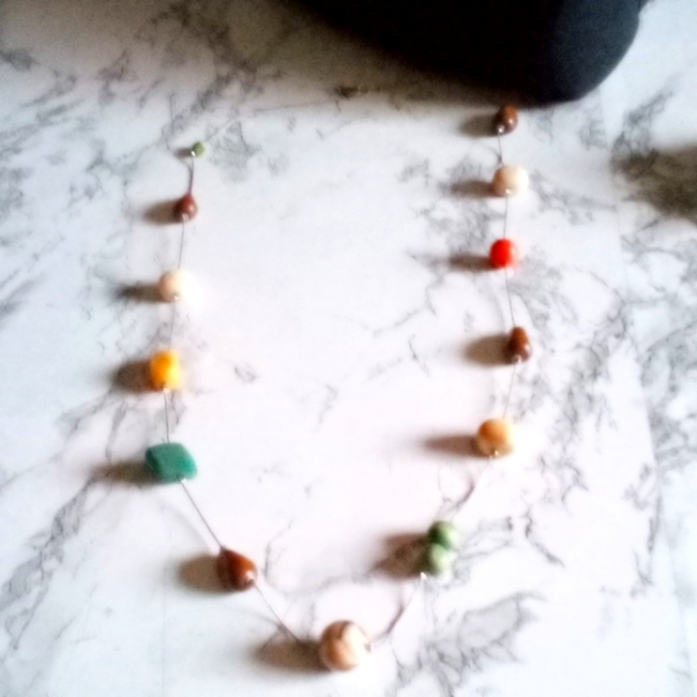 Long Multi-Colored Mixed Material Necklace - image 8